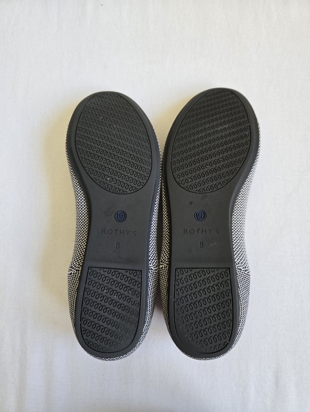 Rothy's The Flat Shoes Shale Cherry Ribbon Ballet Flats Gray Size 8 - Picture 8 of 12